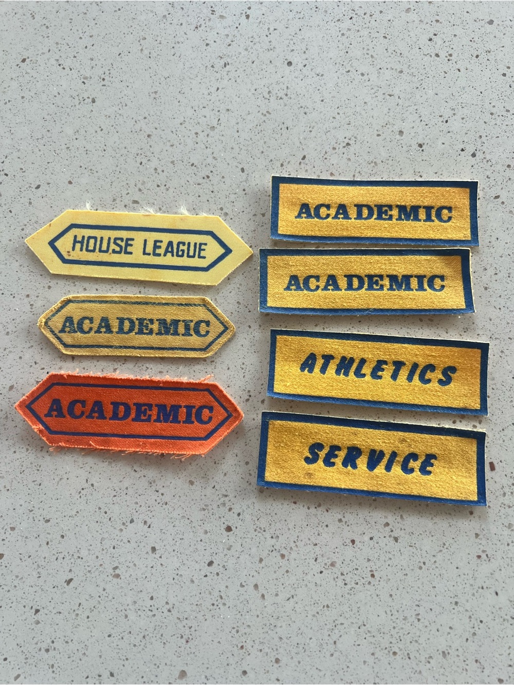 7 Vintage 1970 Merit Canada School Academic Athletics , Service Patches Badges